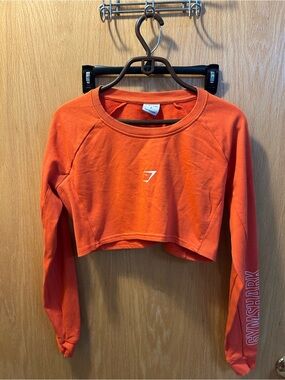 Gymshark Women’s Orange Cropped Long-Sleeve Top